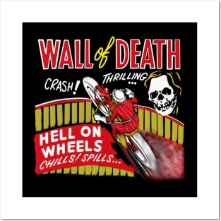 Motorcycle wall of death hell on wheels Posters and Art